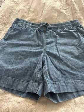 Women’s  Casual Blue Elastic-Waist Shorts